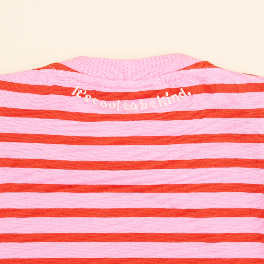 Baby Langarmshirt Gestreift aus Bio-Baumwolle in Pink/Rot