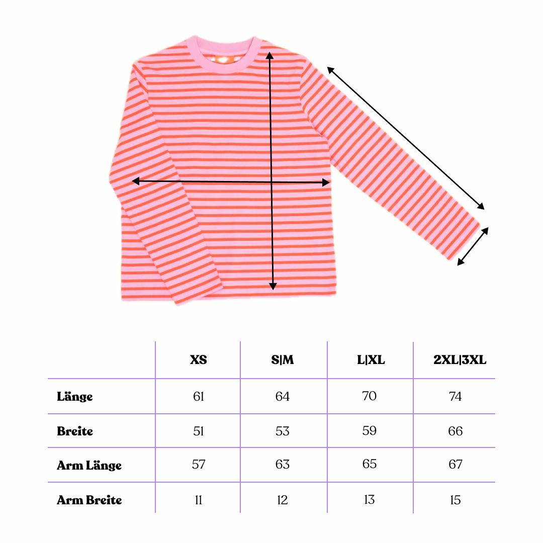 Langarmshirt Gestreift aus Bio-Baumwolle in Pink/Rot