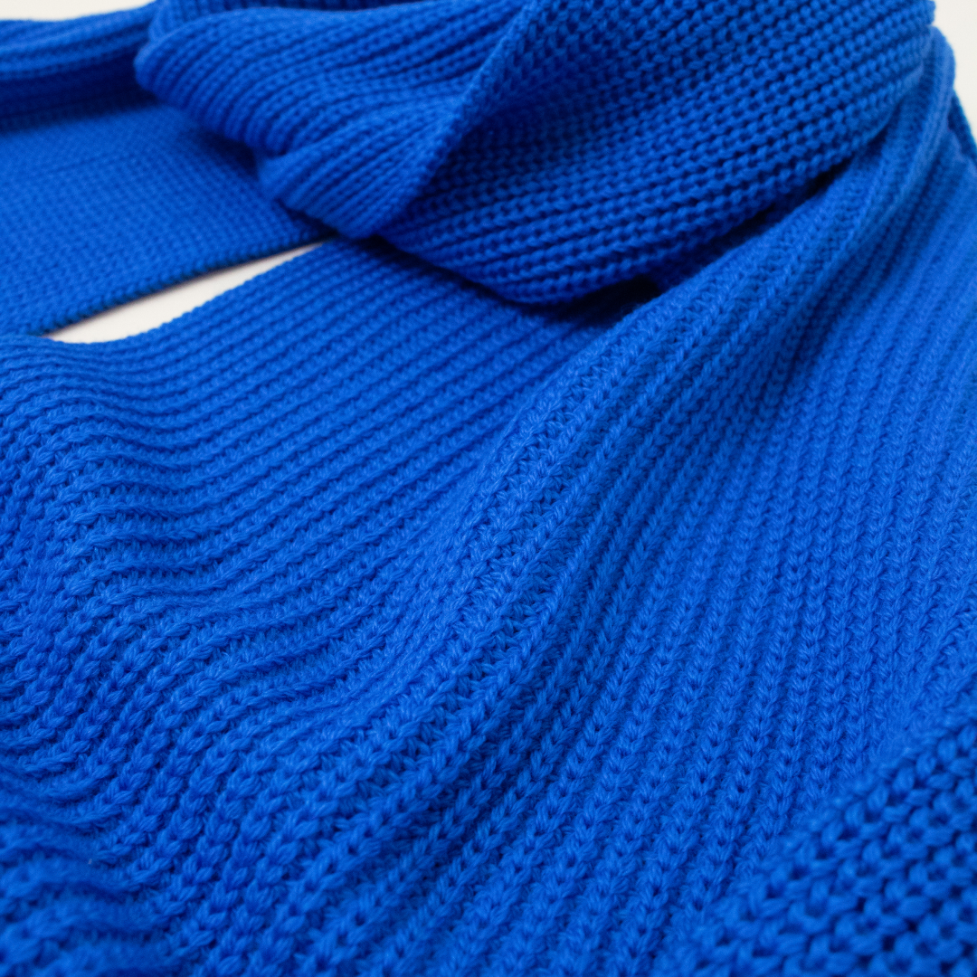 Merino Wool Scarf - Blue