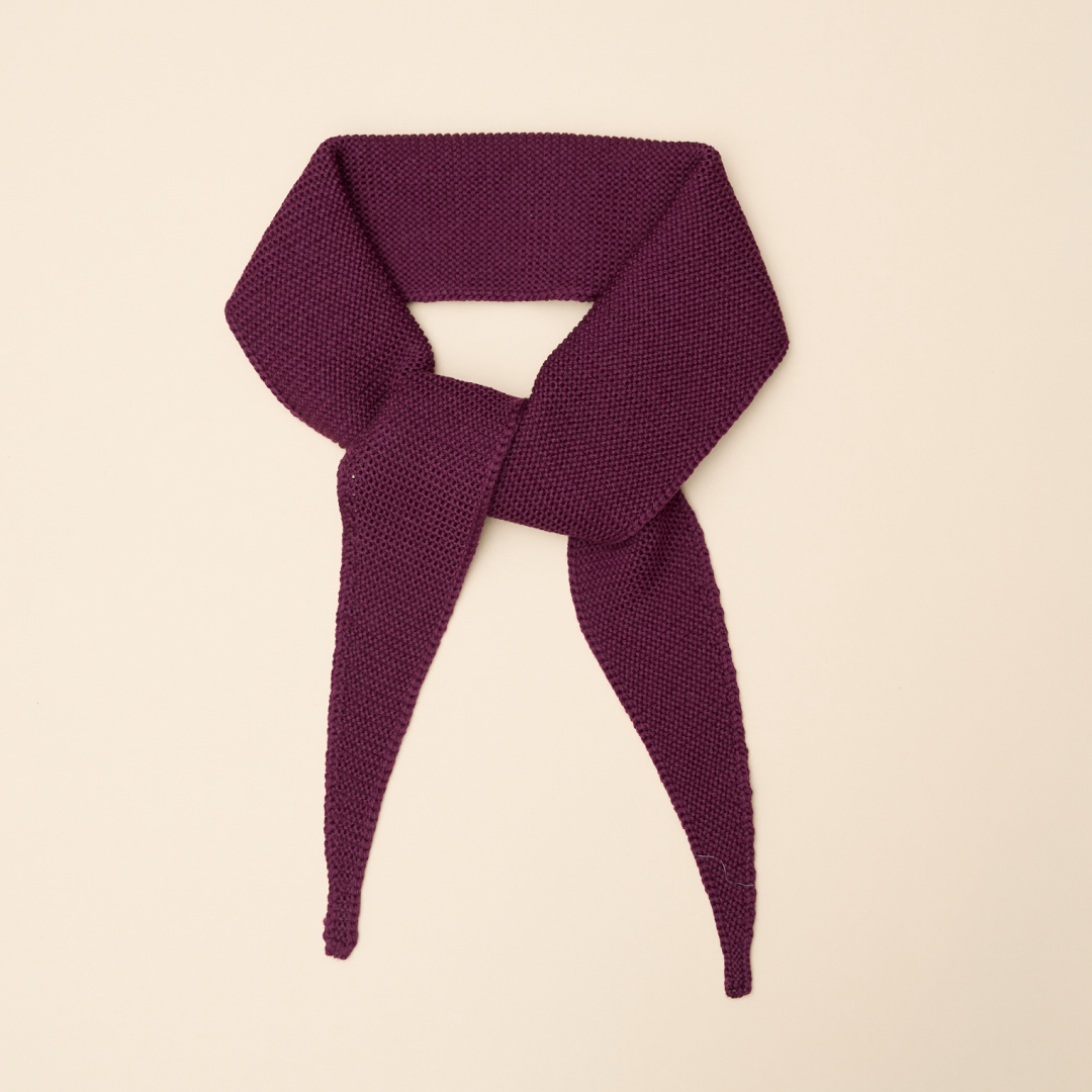 Merino Wool Mini Scarf in Aubergine