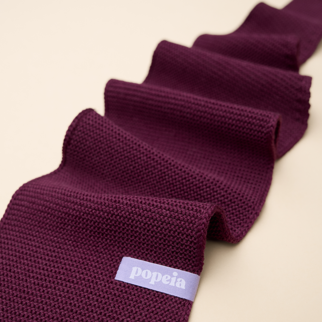 Merino Wool Mini Scarf in Aubergine