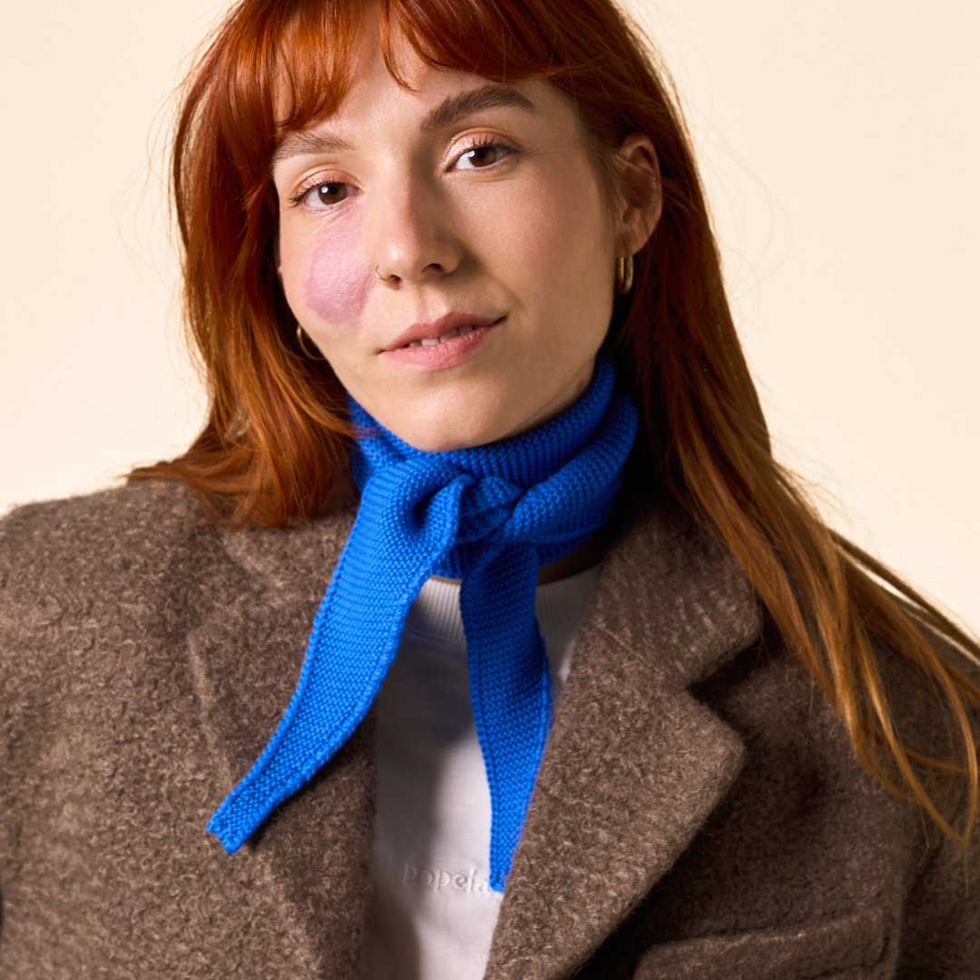 Merino Wool Mini Scarf in Royal Blue