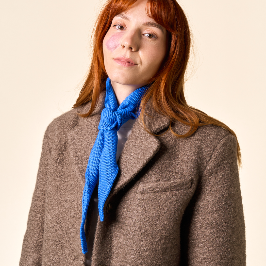 Merino Wool Mini Scarf in Royal Blue