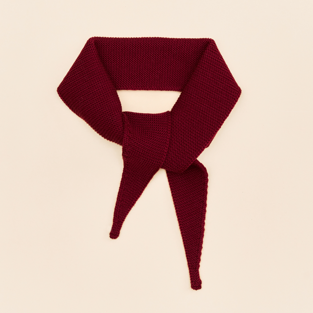 Merino Wool Mini Scarf in Bordeaux