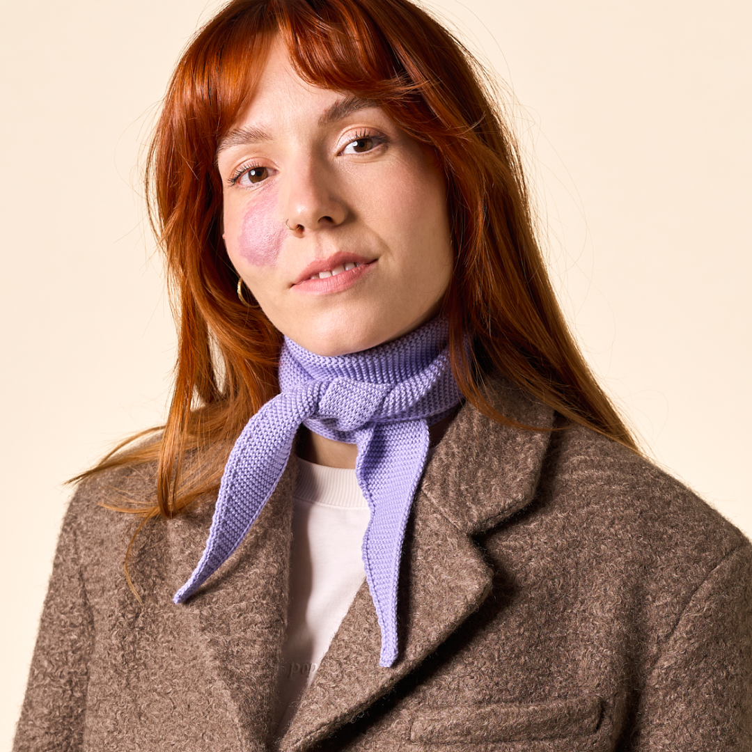 Merino Wool Mini Scarf in Purple