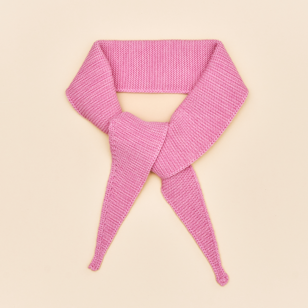 Mini Schal aus Merinowolle in Pink