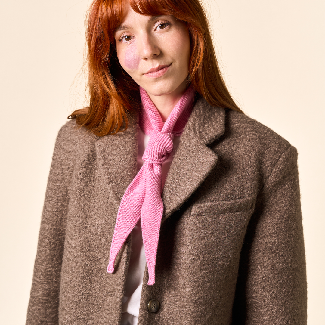 Merino Wool Mini Scarf in Pink
