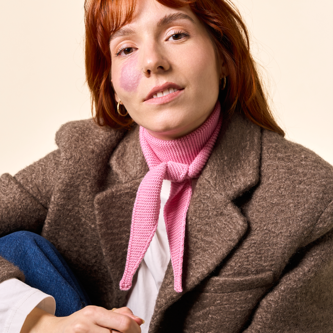 Merino Wool Mini Scarf in Pink