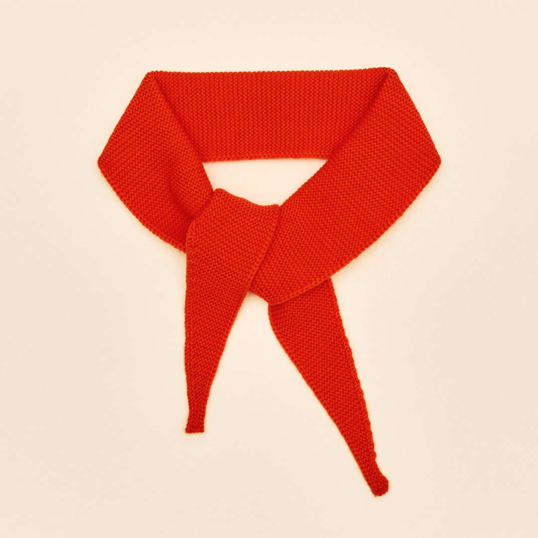 Merino Wool Mini Scarf in Red