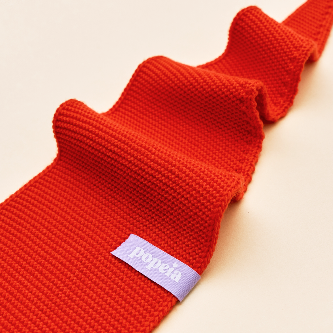 Merino Wool Mini Scarf in Red