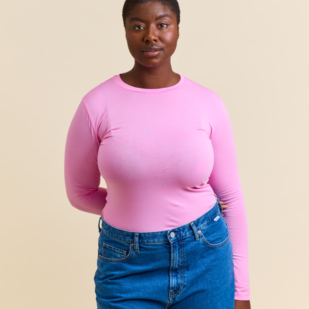 ‍Tight Langarmshirt aus Bio-Baumwolle in Pink (100% off)