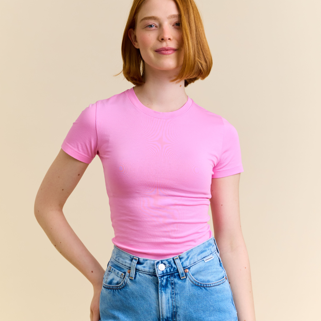 ‍Tight T-Shirt aus Bio-Baumwolle in Pink (100% off)