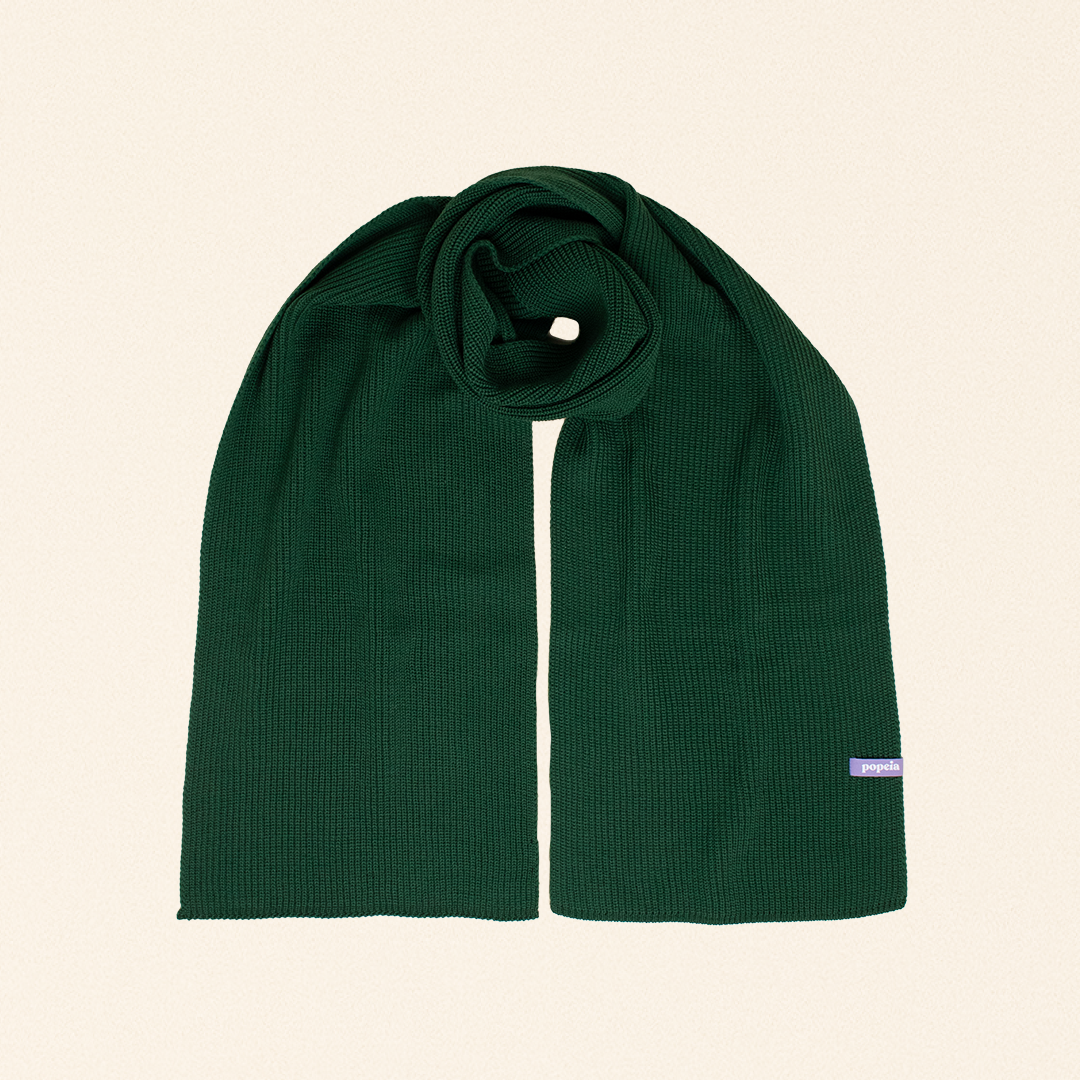 Schal aus Merinowolle - Dunkelgrün