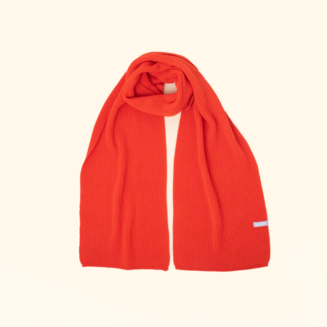 Merino Wool Scarf - Popeia Red