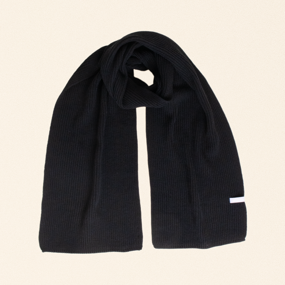 Merino Wool Scarf - Black