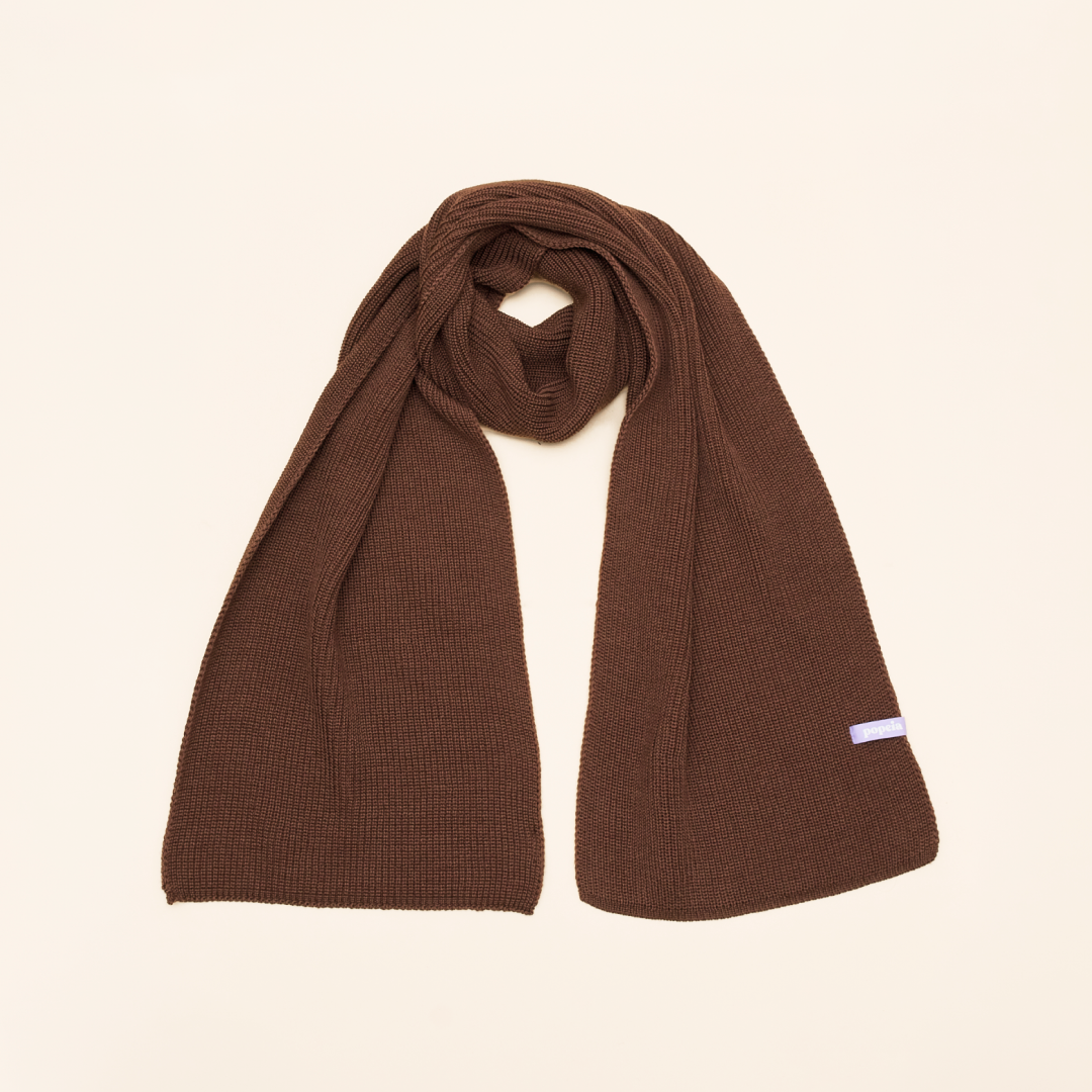 Beanie & Scarf Set - Dark Brown