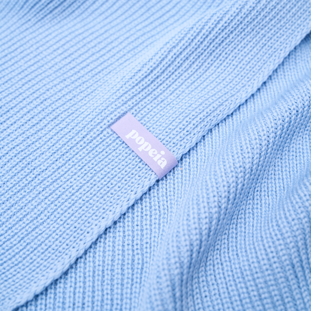 Merino Wool Scarf - Light Blue