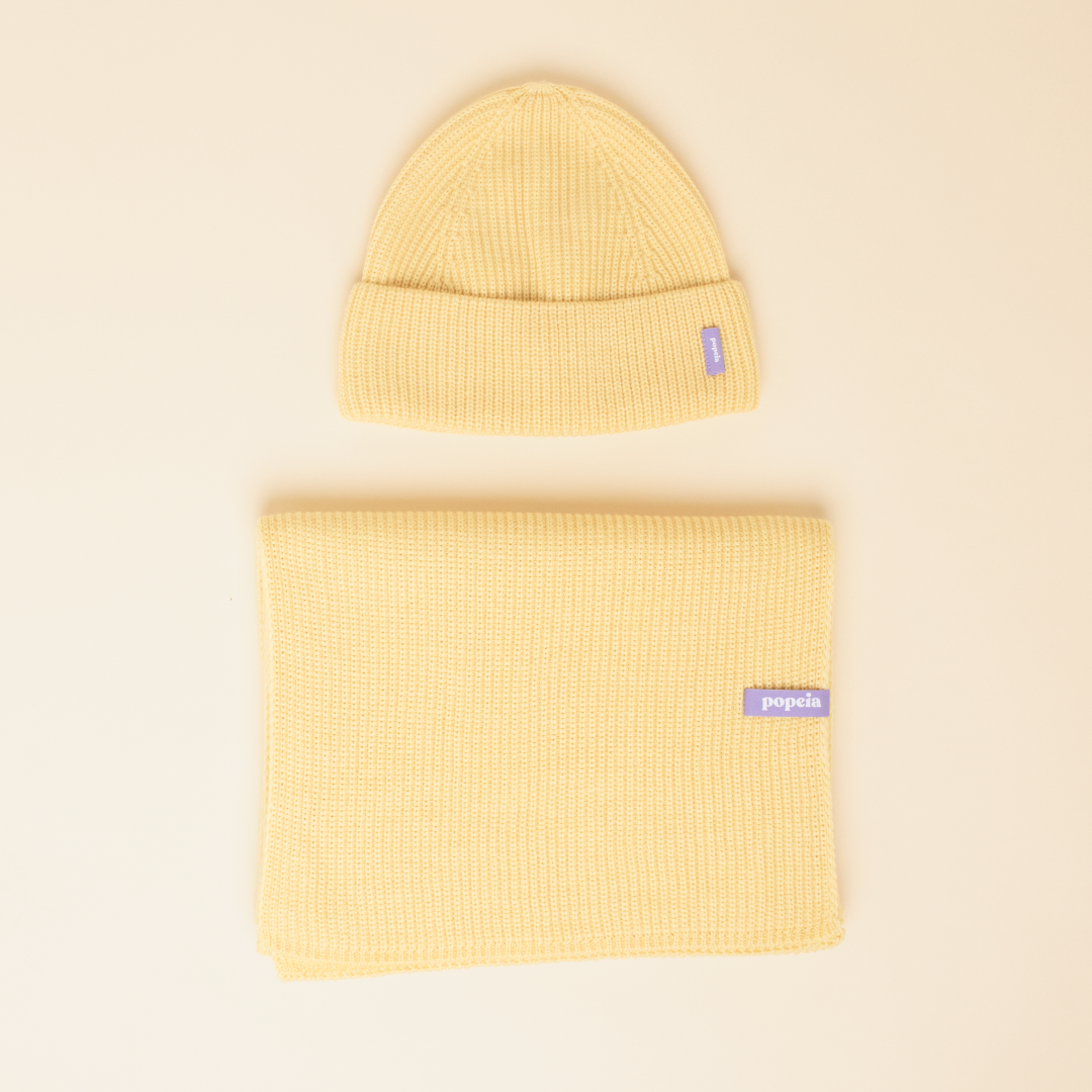 Beanie & Scarf Set - Yellow