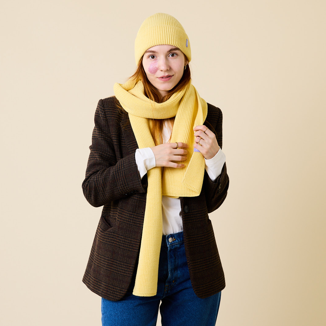 Beanie & Scarf Set - Yellow