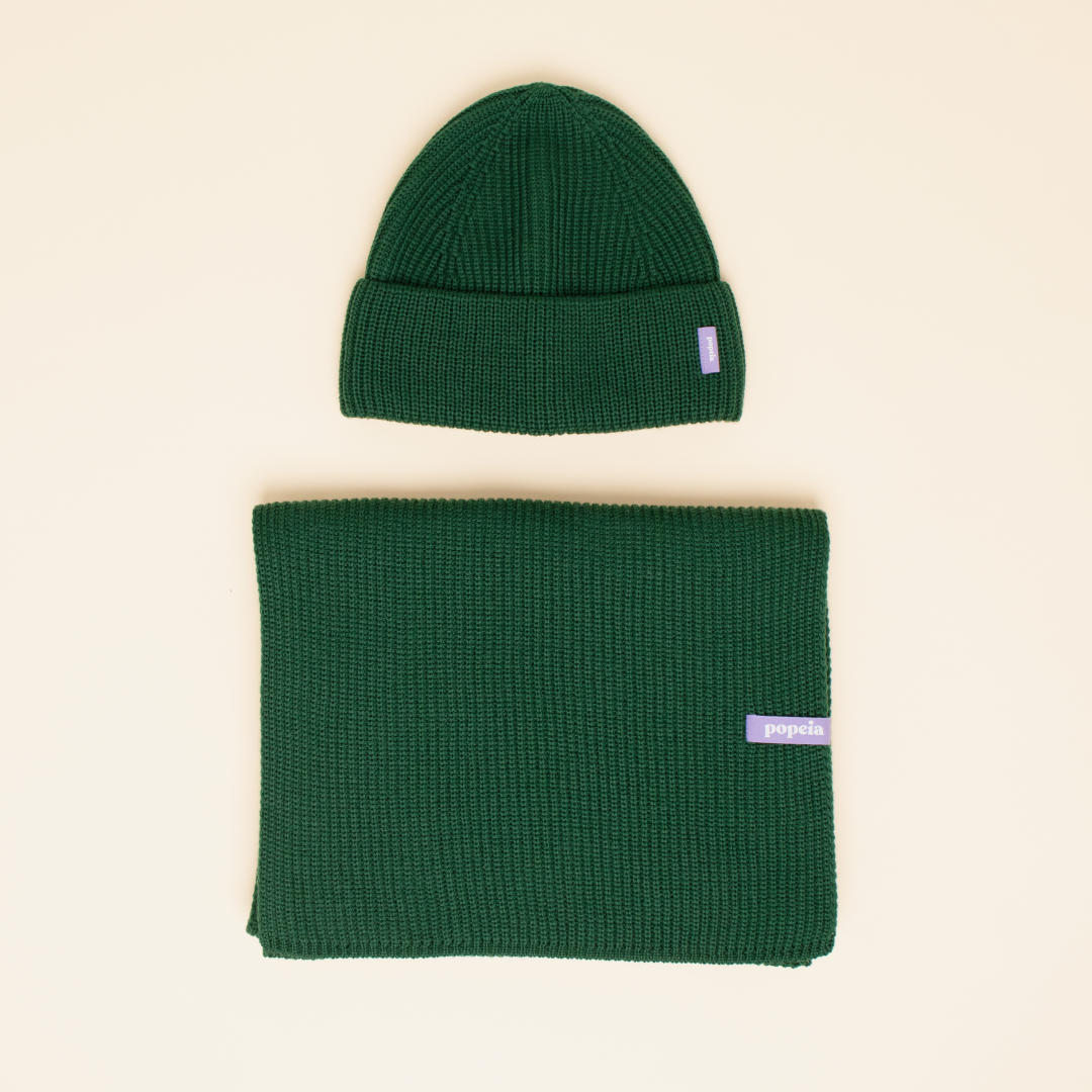 Beanie & Scarf Set - Green