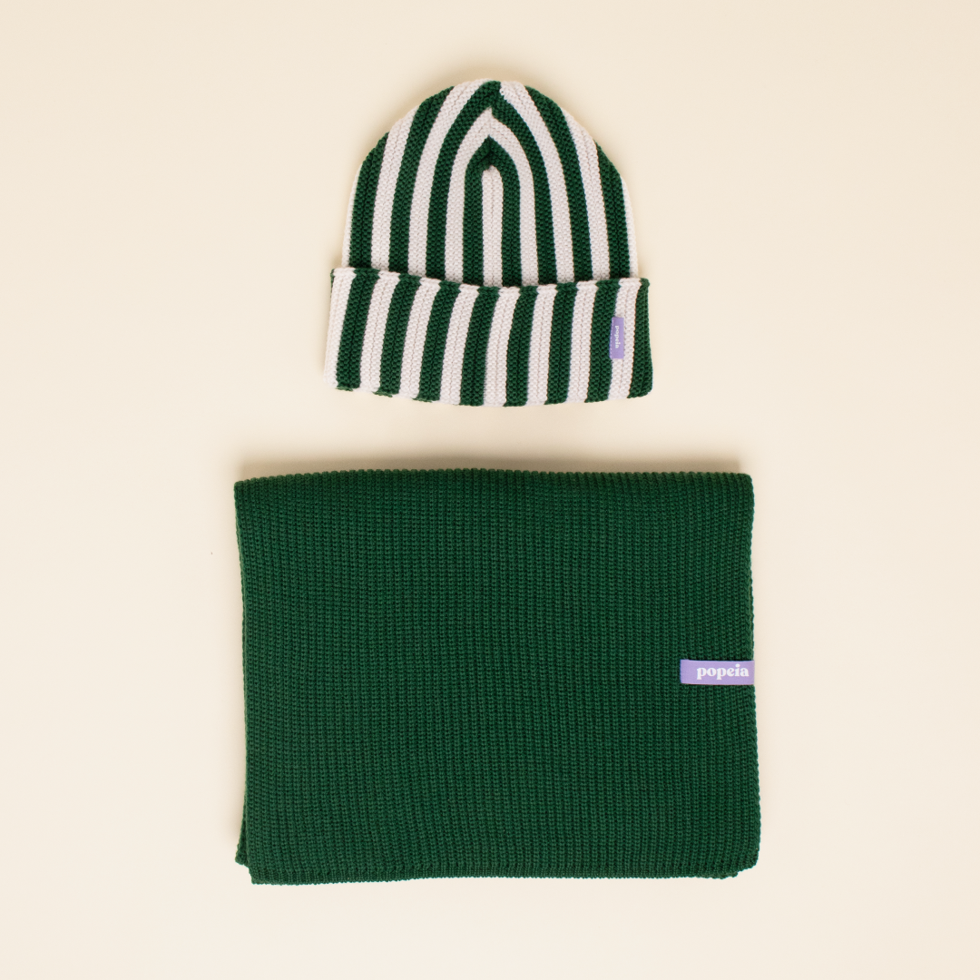 Special Beanie & Scarf Set - Green