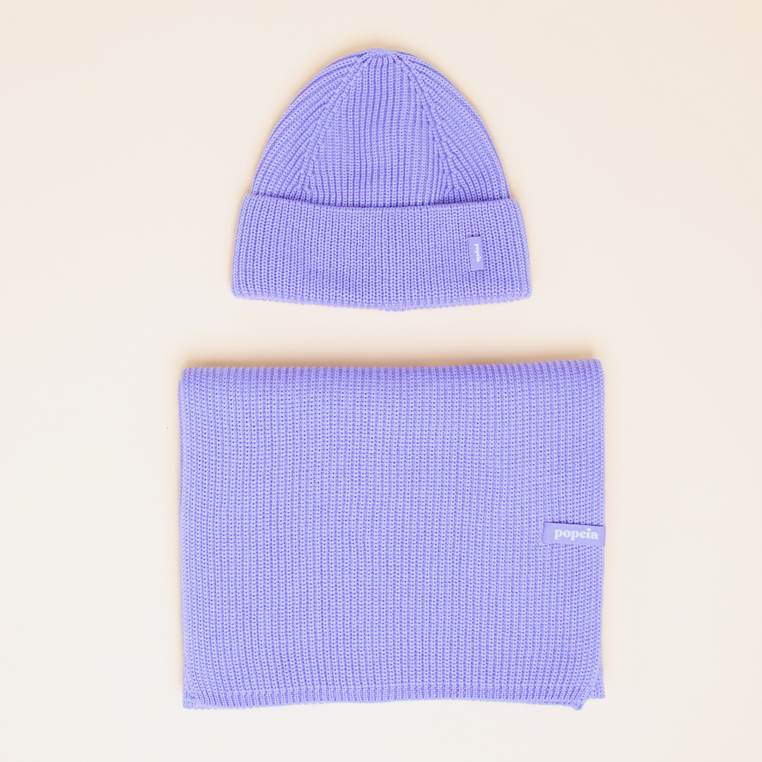 Beanie & Scarf Set - Lilac