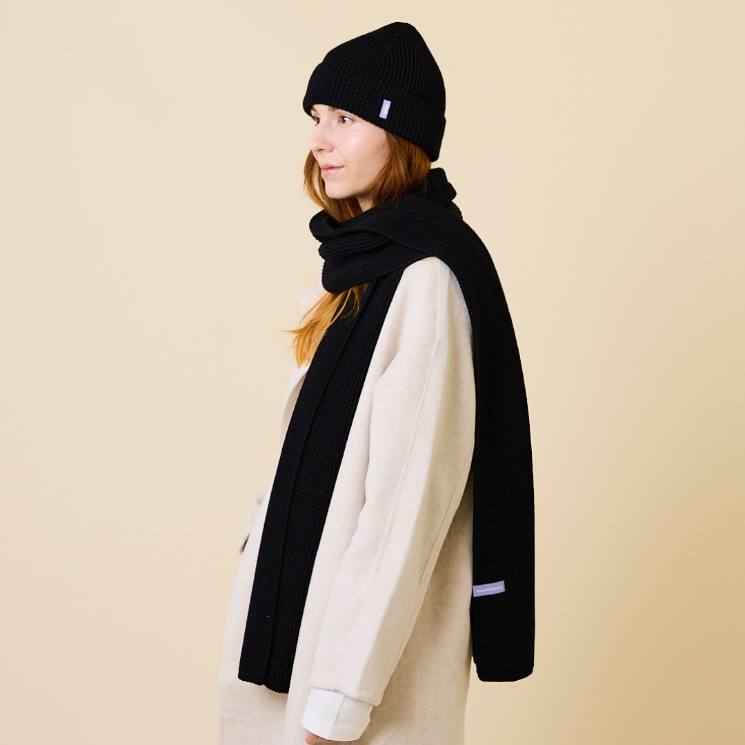 Beanie & Scarf Set - Black