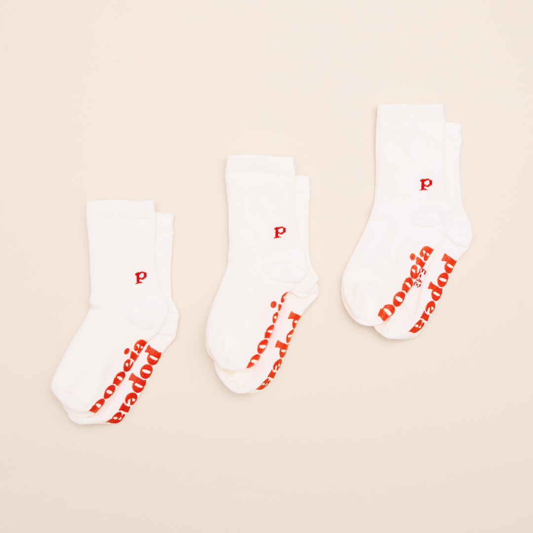 Matching Mama - 6er-Set (The Casual Ankle): Socken aus Bio-Baumwolle in Off-White