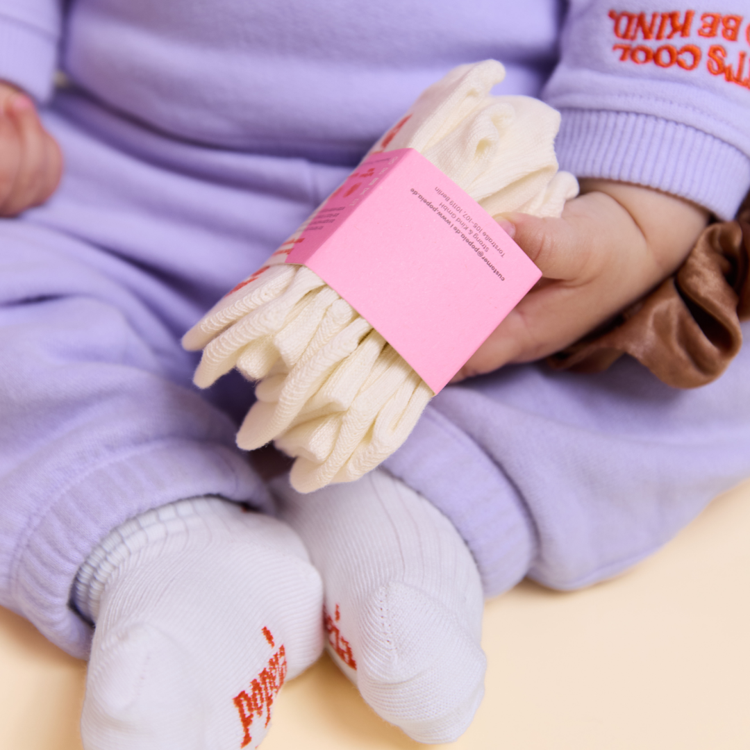 Gemischtes Set (Baby): Socken aus Bio-Baumwolle in Off-White in 2 Größen