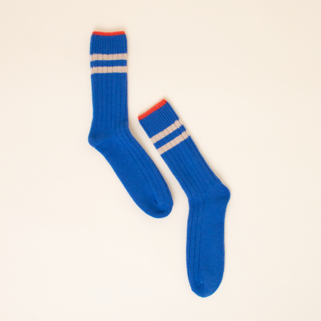 ‍Dicke Stricksocken aus Wolle in Königsblau (100% off)
