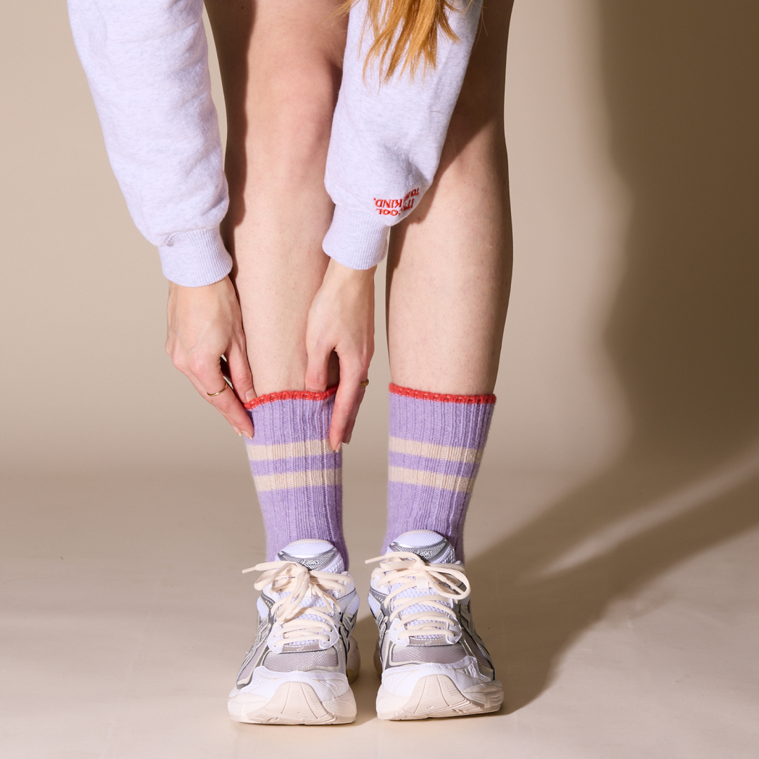 Knitted Wool Socks in Lilac