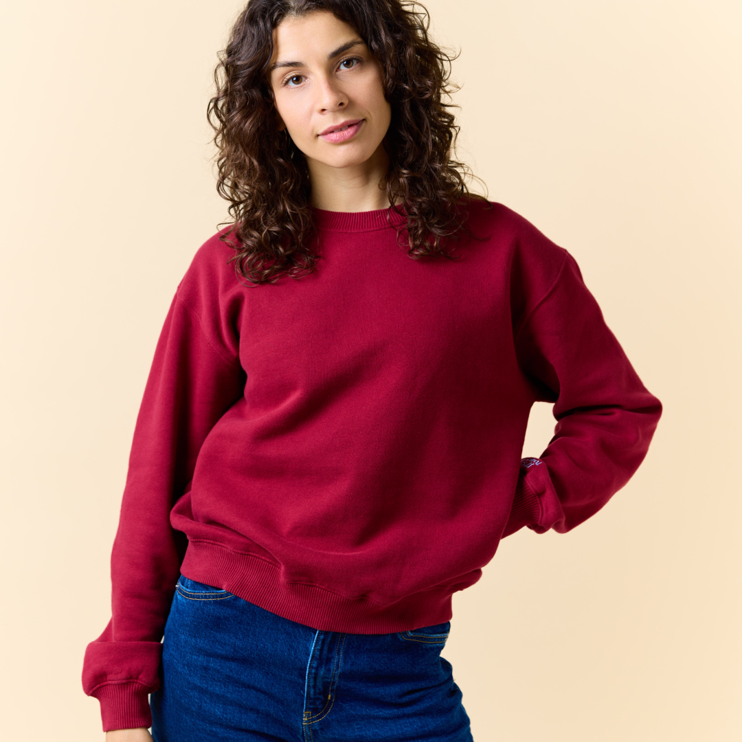 Kindness Sweater aus Bio-Baumwolle in Bordeaux