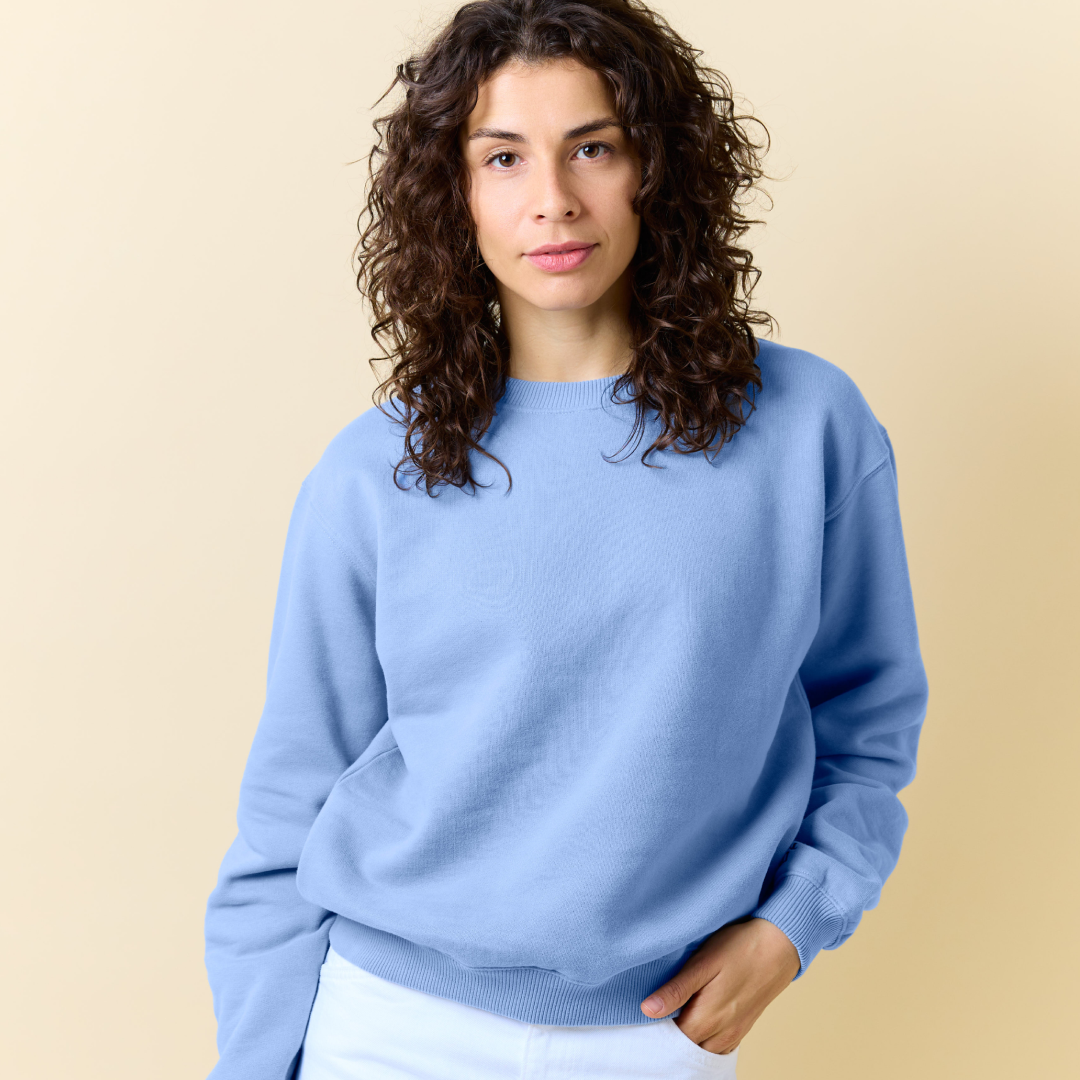 Kindness Sweater aus Bio-Baumwolle in Eisblau