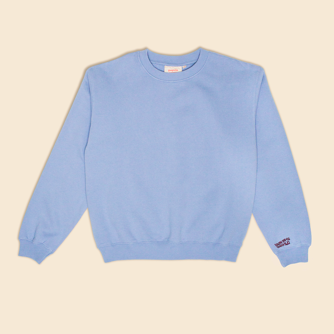 Kindness Sweater aus Bio-Baumwolle in Eisblau