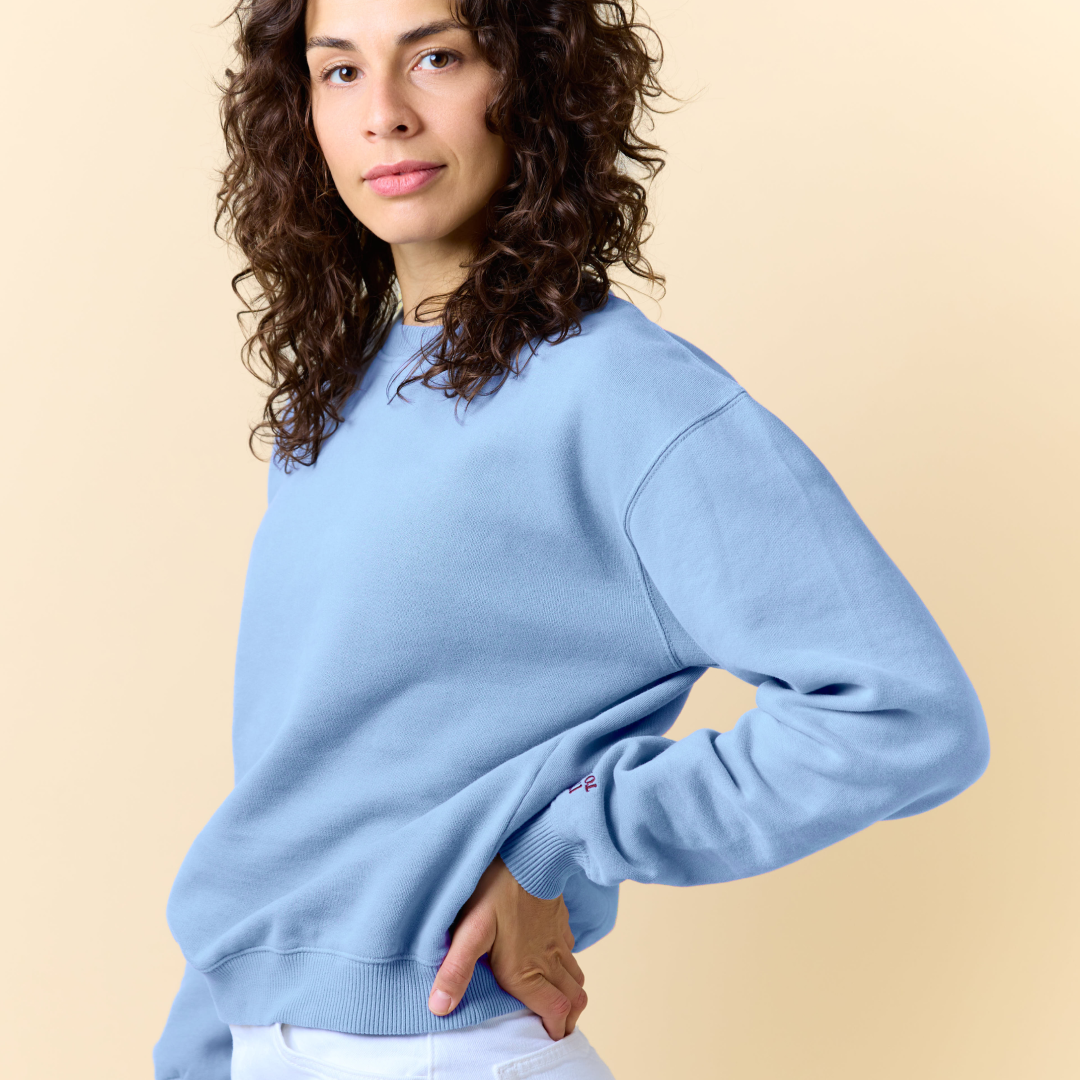 Kindness Sweater aus Bio-Baumwolle in Eisblau