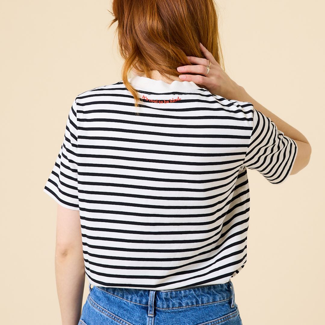 Striped T-Shirt Set in Black/White