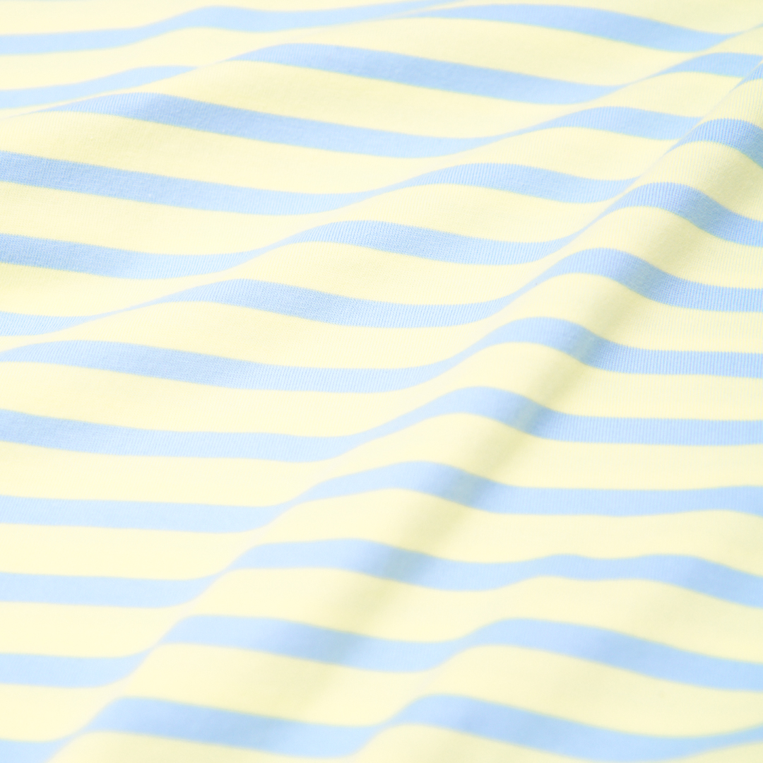 T-Shirt Gestreift aus Bio-Baumwolle in Gelb/Hellblau