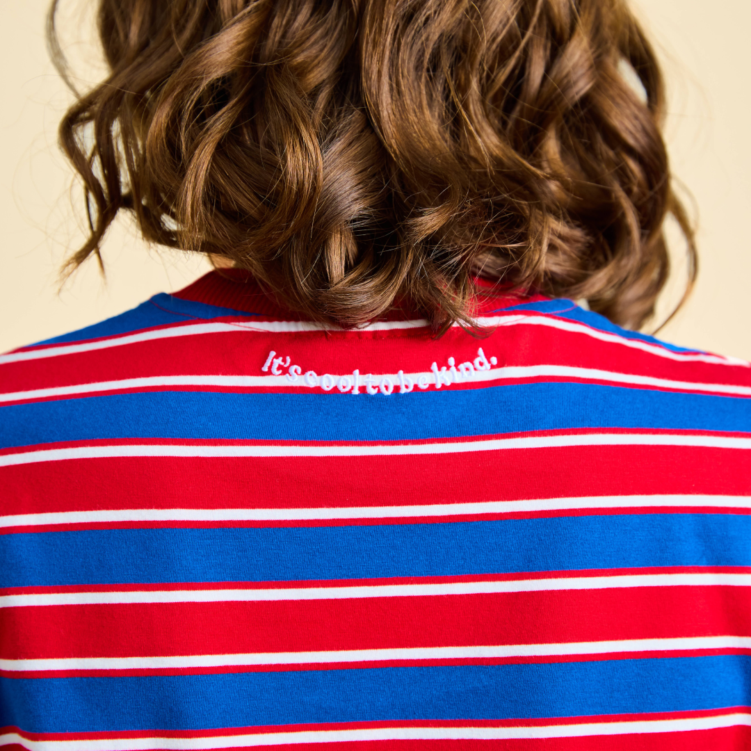 T-Shirt Gestreift aus Bio-Baumwolle in Rot/Blau