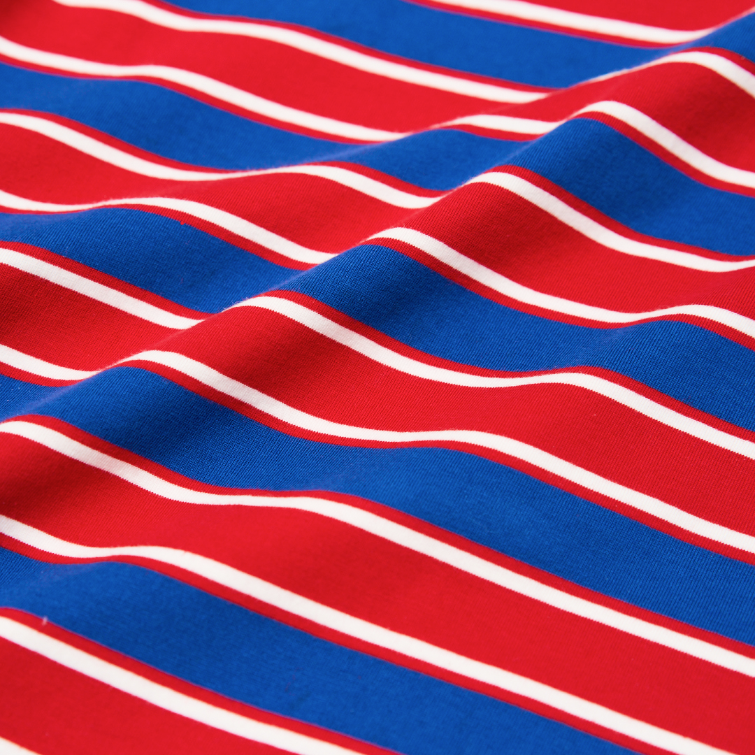 T-Shirt Gestreift aus Bio-Baumwolle in Rot/Blau