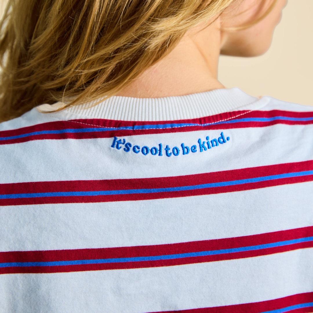 T-Shirt Gestreift aus Bio-Baumwolle in Königsblau/Rot