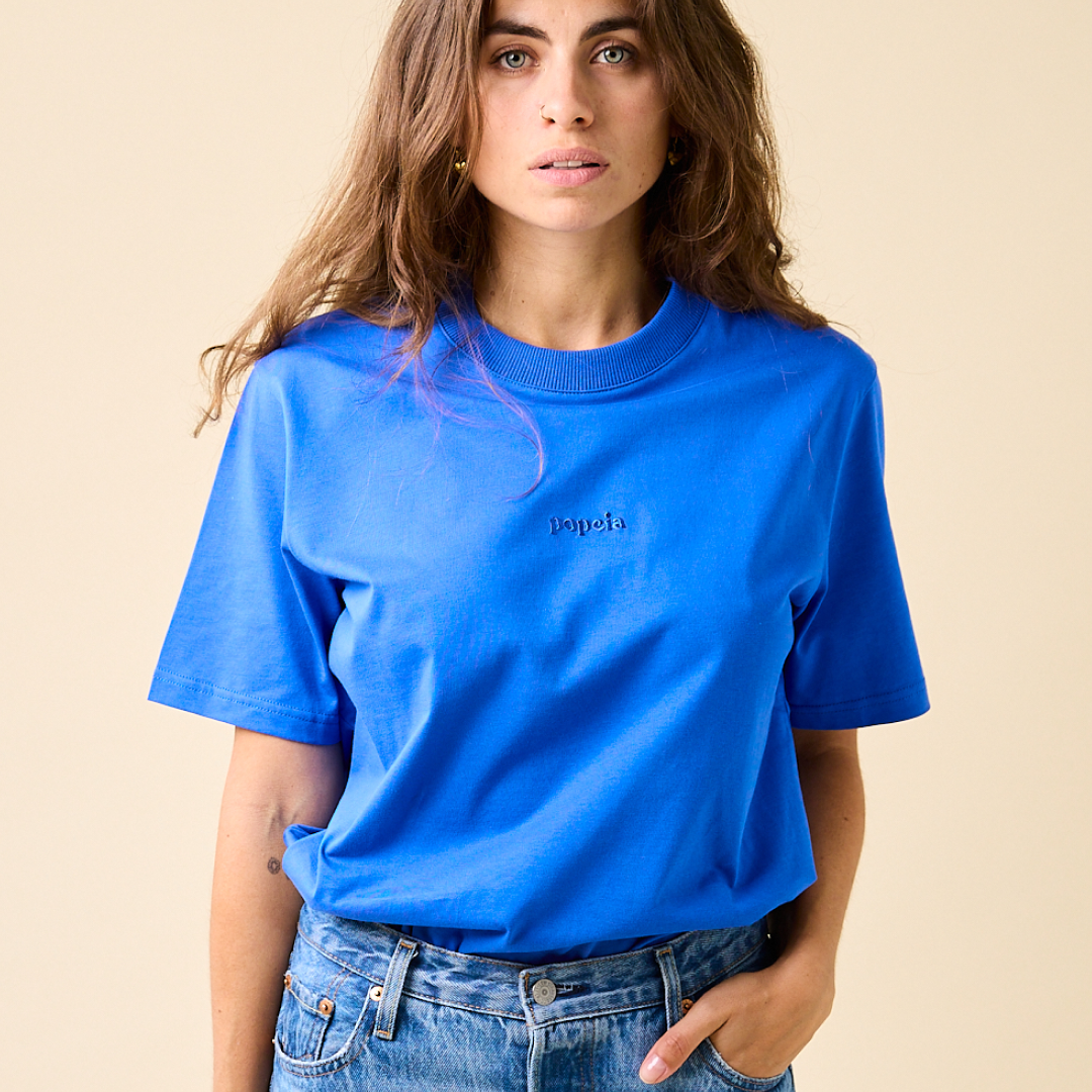 ‍T-Shirt aus Bio-Baumwolle in Königsblau (100% off)