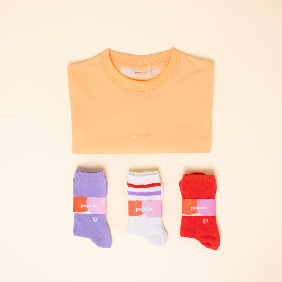 T-Shirt Set in Apricot