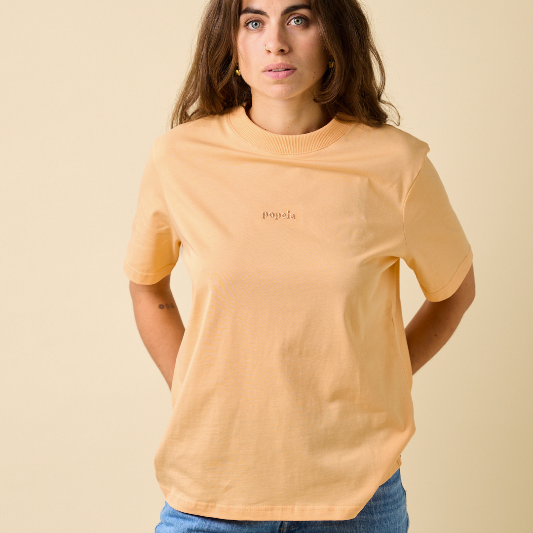 T-Shirt aus Bio-Baumwolle in Apricot