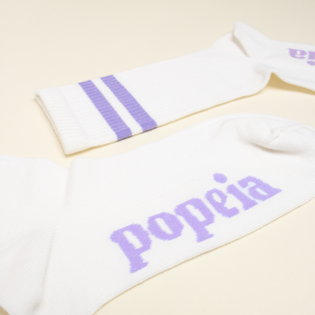 The Tennis - Organic Cotton Socks with Lilac Stripes