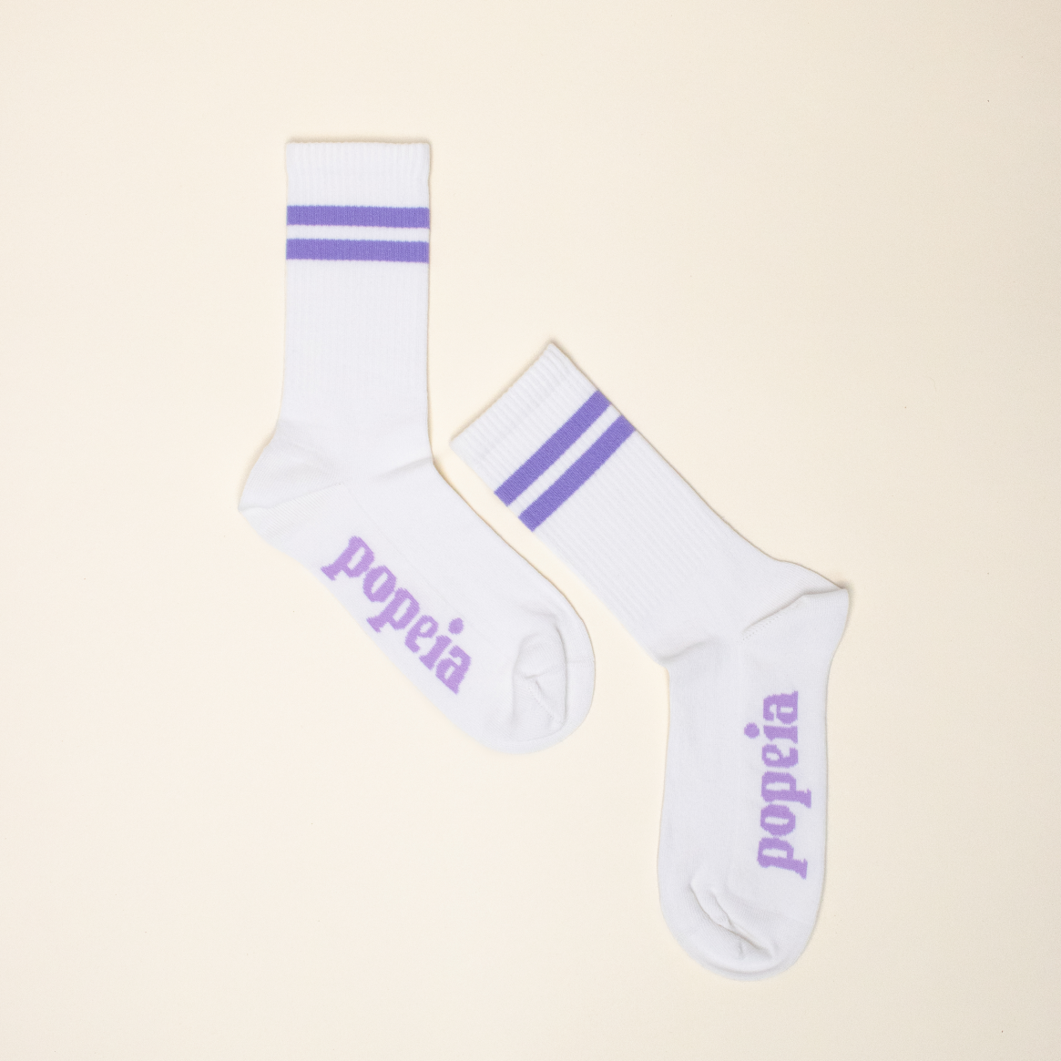 The Tennis - Socken aus Bio-Baumwolle mit Lila Streifen
