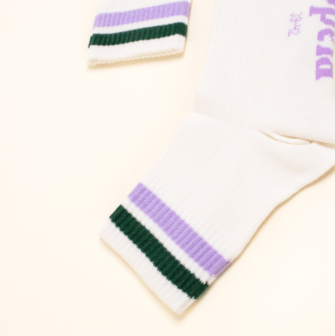 The Tennis - Ankle Socken aus Bio-Baumwolle in Grün/Lila