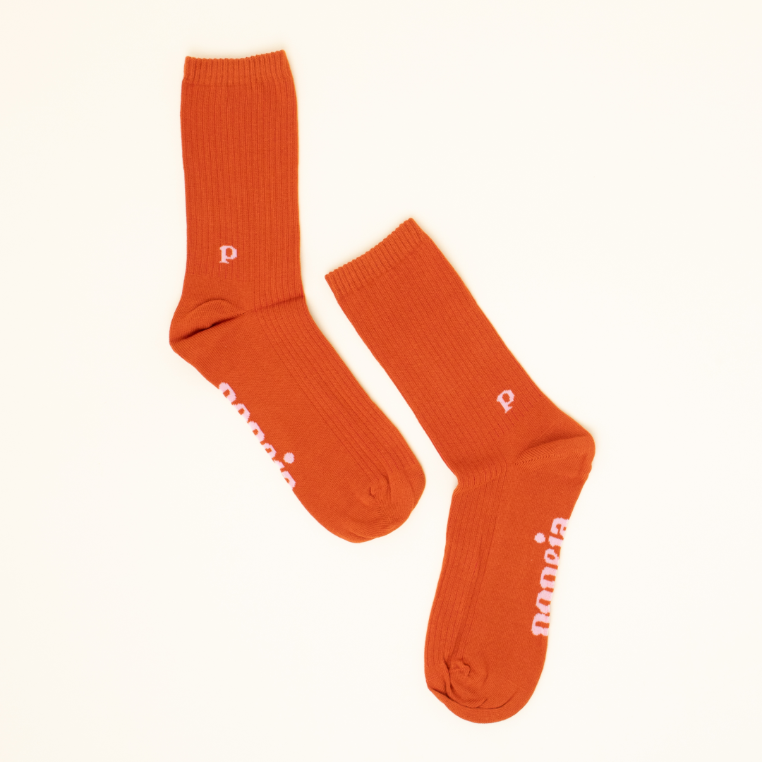 The Casual - Organic Cotton Socks in Pumpkin Orange