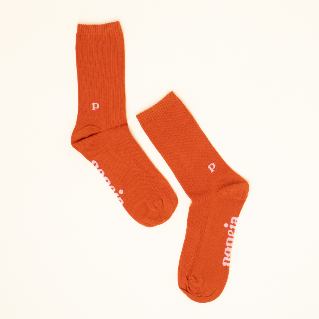 ‍The Casual - Socken aus Bio-Baumwolle in Pumpkin Orange (100% off)