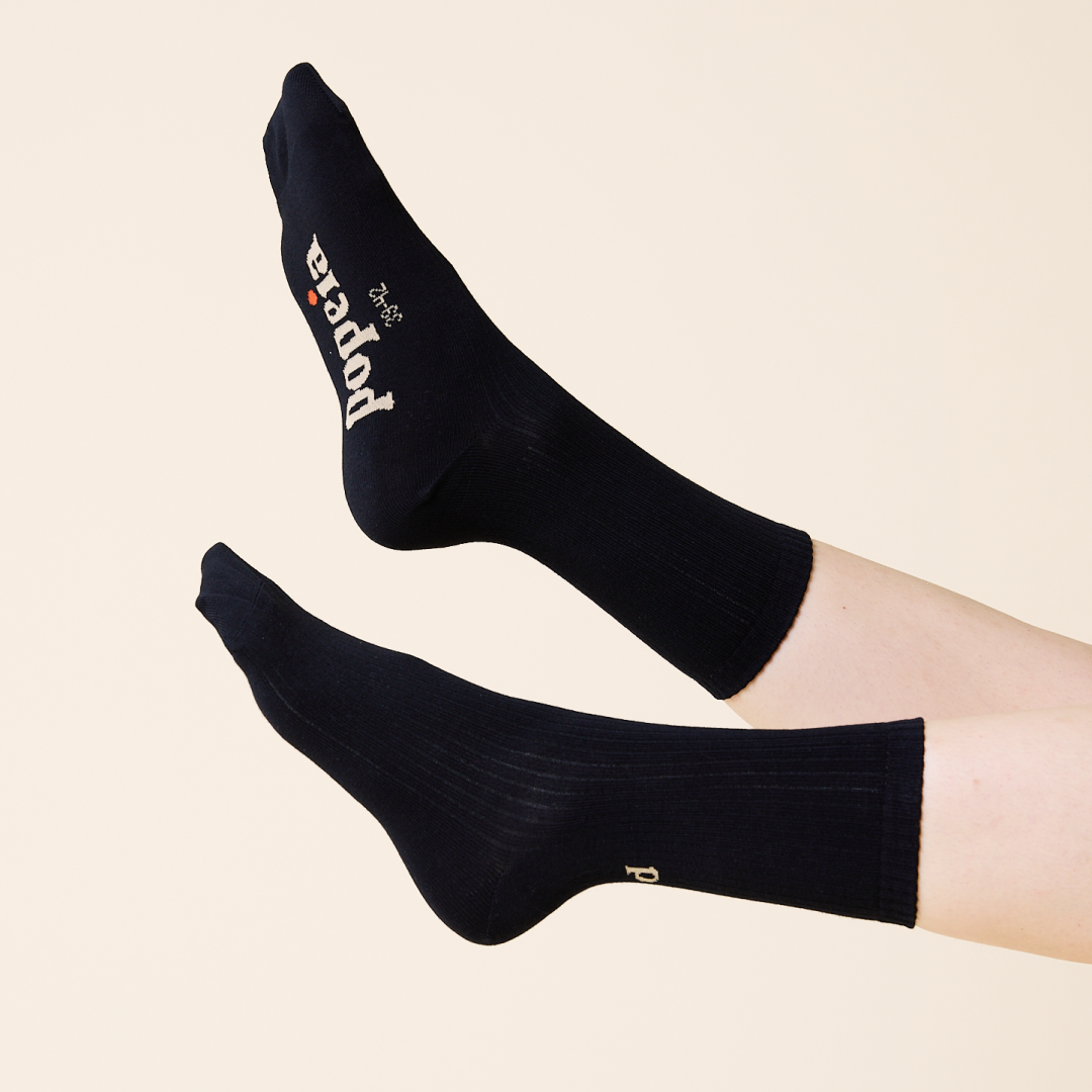 The Casual organic cotton socks in black