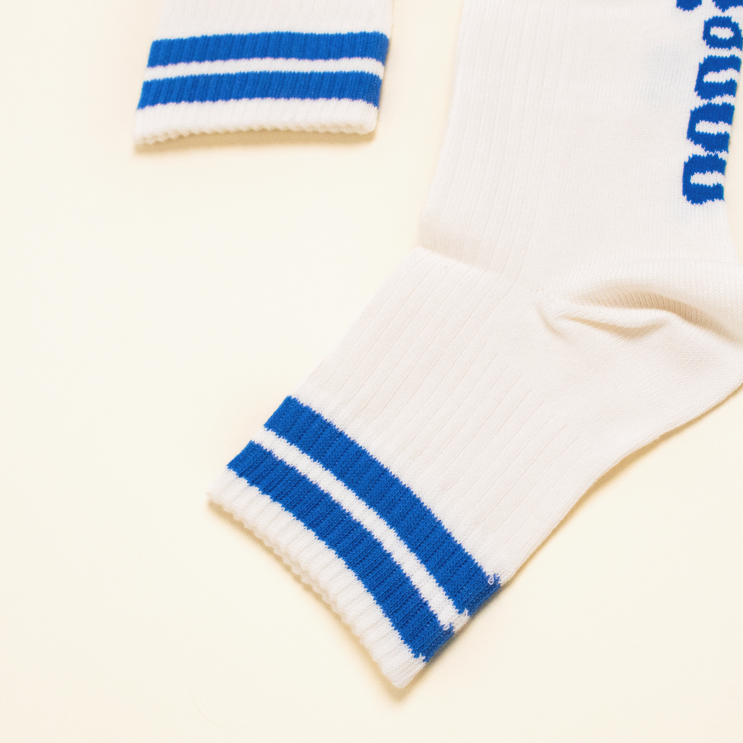 The Tennis - Ankle Socken aus Bio-Baumwolle mit Blauen Streifen